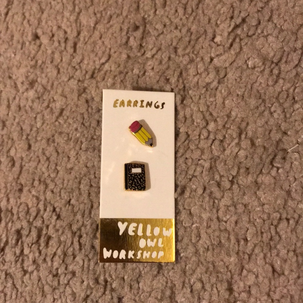 Notebook and pencil earrings